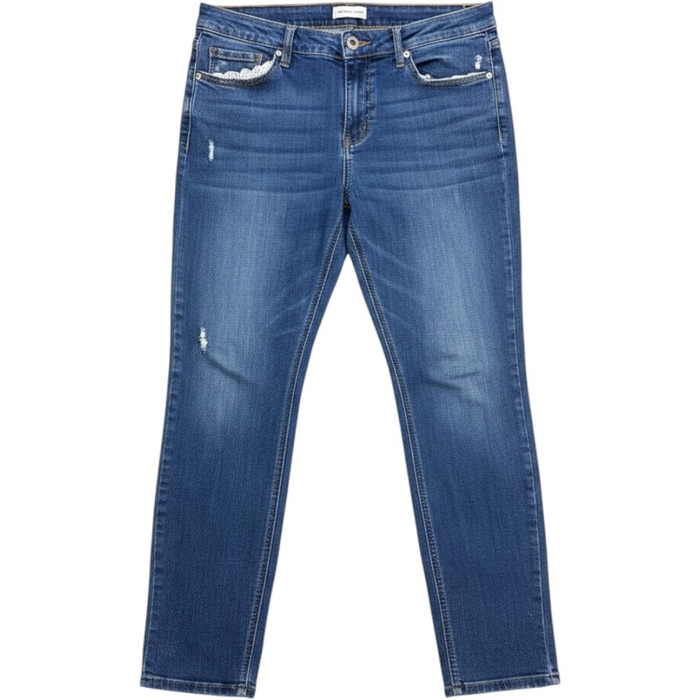 Studio Blue Womens Distressed Skinny Jeans Medium Wash High Rise SPT1208 Size 13